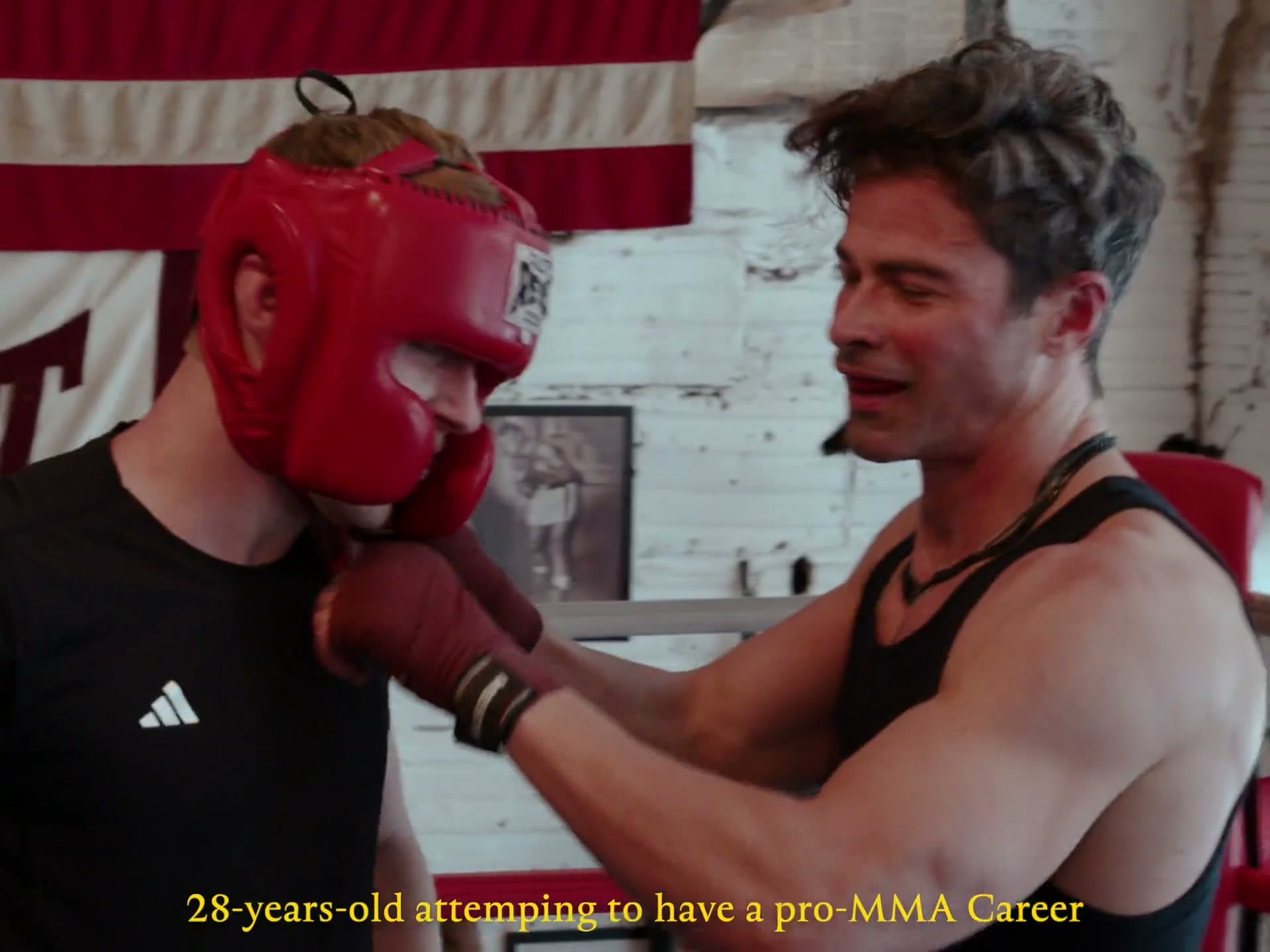 Training with heavyweight boxing champion